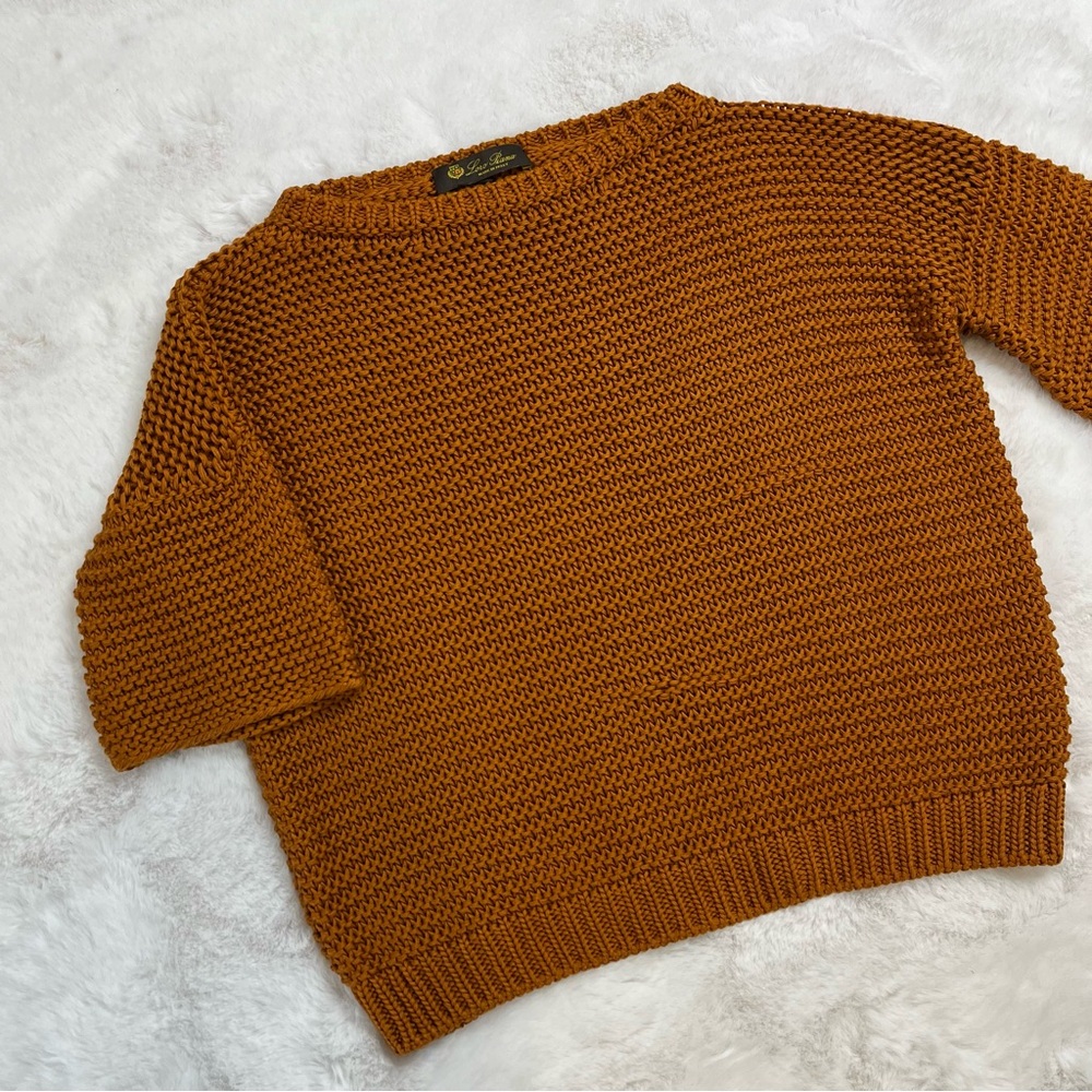 Loro Piana Silk Cotton Knit Brown Sweater Pullover 42 Italy $2295